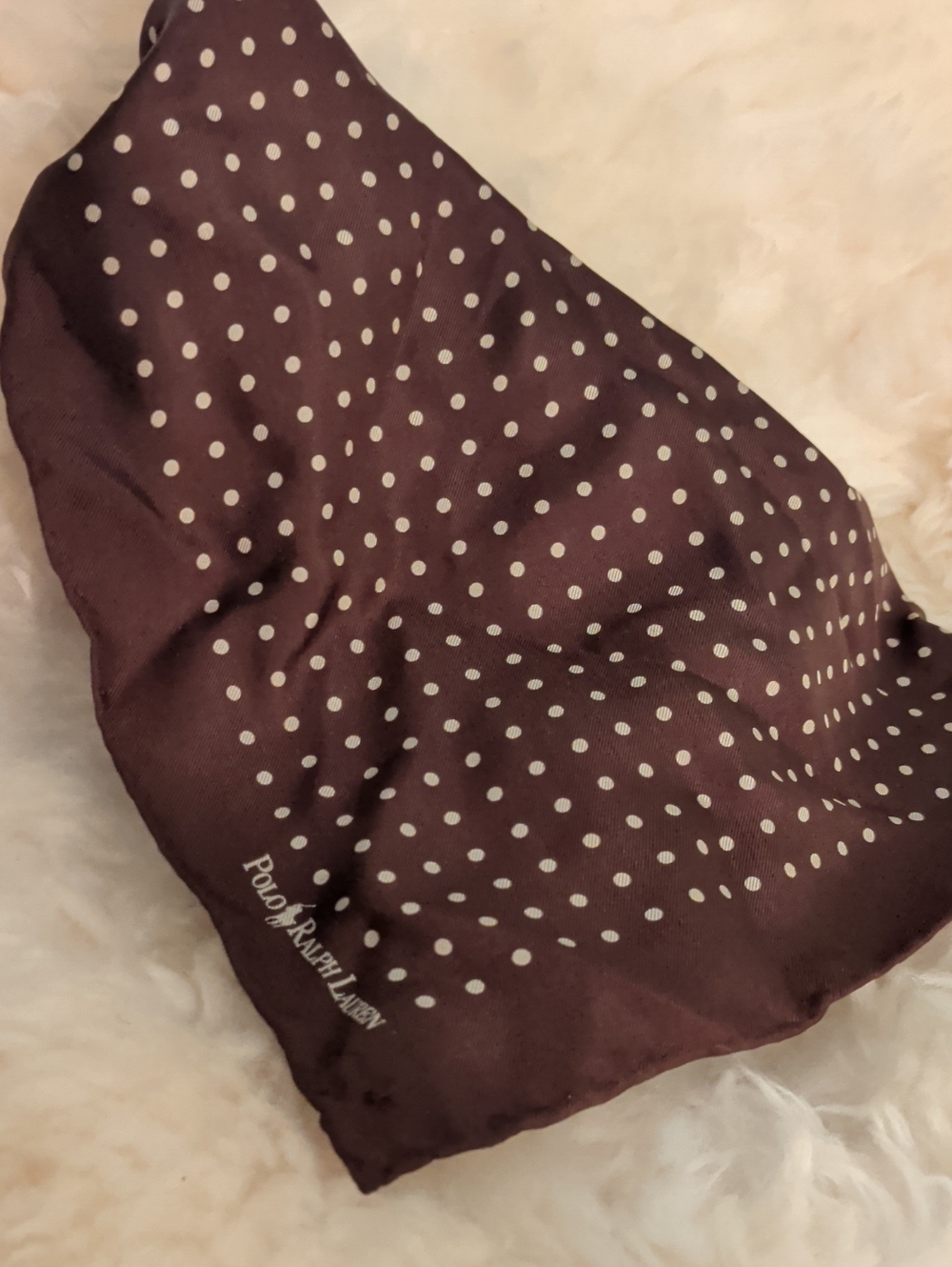 Polo Ralph Lauren Brown Polka Dot Scarf